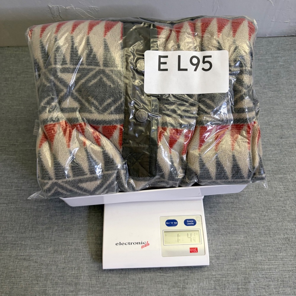 Element Fleece Pullover Women XS Grey Red Aztec Wolfeboro Snap Neck Geometric - Picture 12 of 12